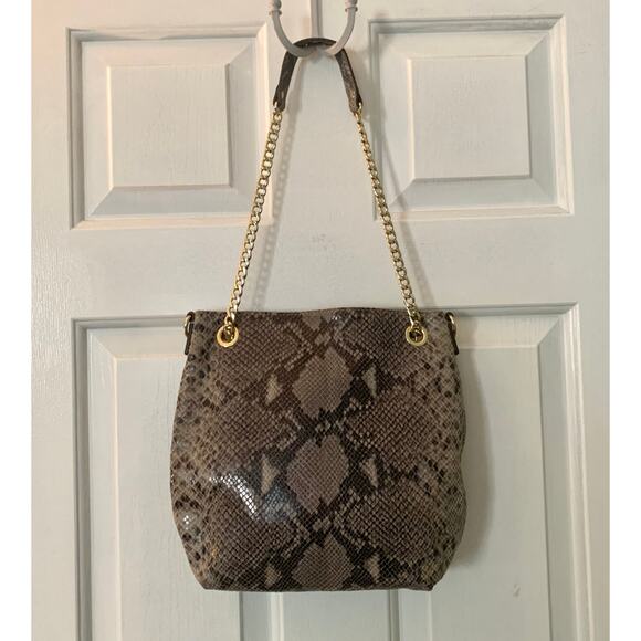 Michael Kors Jet Set Python Chain Convertible Satchel - Picture 4 of 8